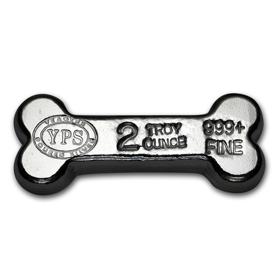 2 oz Hand Poured Silver Dog Bone 2 oz Hand Poured Silver Dog Bone