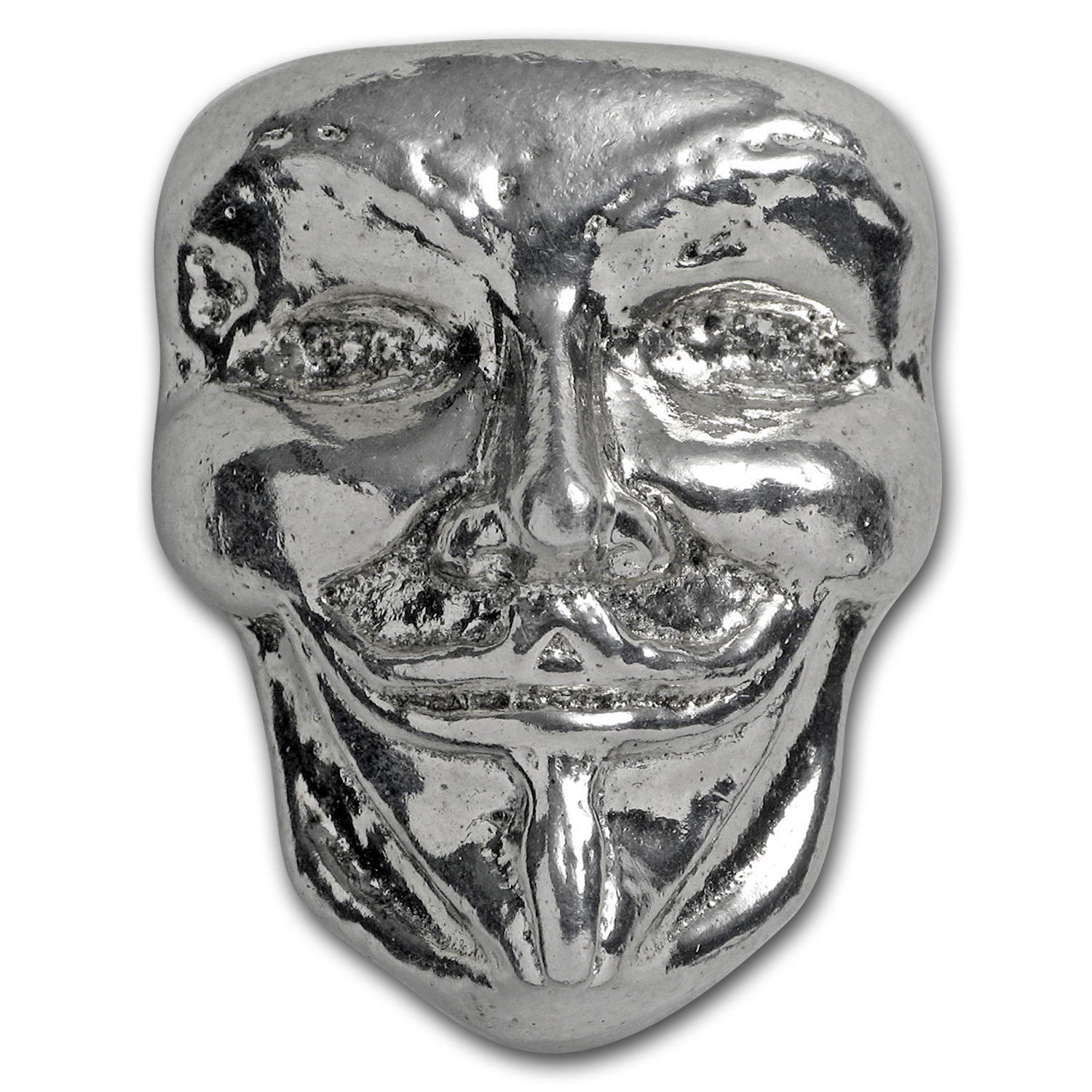Buy 2 oz Hand Poured Silver - Guy Fawkes Mask | APMEX