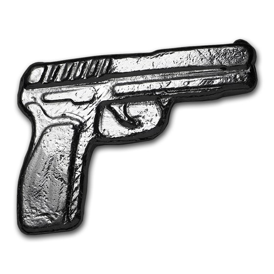 2 oz Hand Poured Silver Pistol - MPM 2 oz Hand Poured Silver Pistol - MPM
