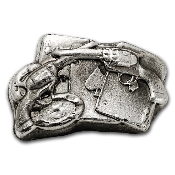 2 oz Hand Poured Silver - Poker Gambler 2 oz Hand Poured Silver - Poker Gambler