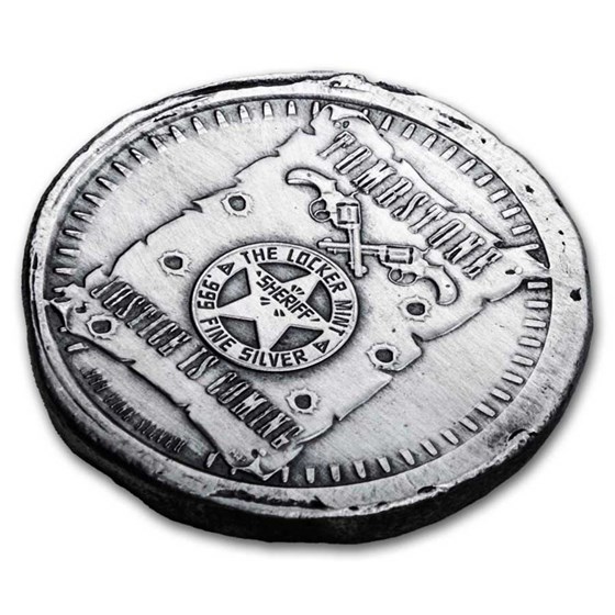 2 oz Hand Poured Silver Round - Tombstone