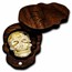 2 oz Hand Poured Silver Skull - Day of the Dead: Gold Sunflower