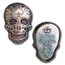 2 oz Hand Poured Silver Skull - Day of the Dead: Poker Face