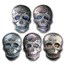 2 oz Hand Poured Silver Skull - Day of the Dead: Rose