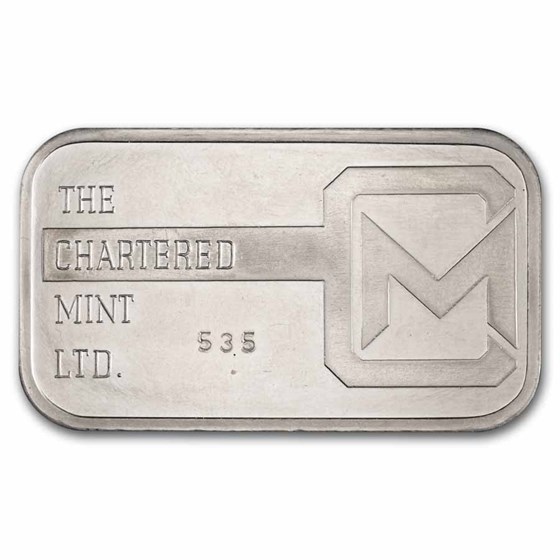 2 oz Platinum Bar - The Chartered Mint Ltd. (Mocatta Metals Corp) 2 oz Platinum Bar - The Chartered Mint Ltd. (Mocatta Metals Corp)