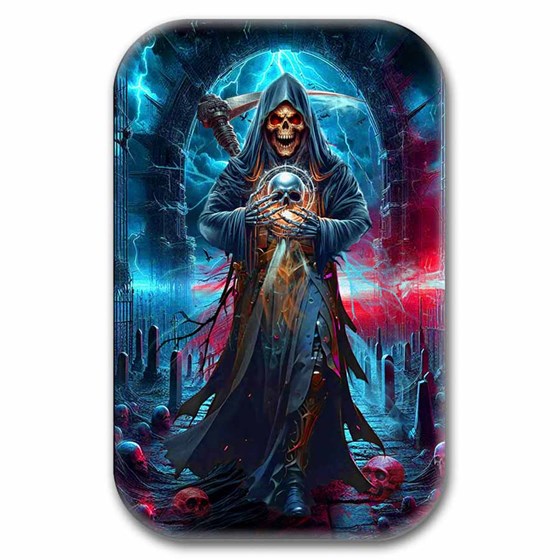 2 oz Premium Cast Antique Silver Bar - Grim Reaper II 2 oz Premium Cast Antique Silver Bar - Grim Reaper II