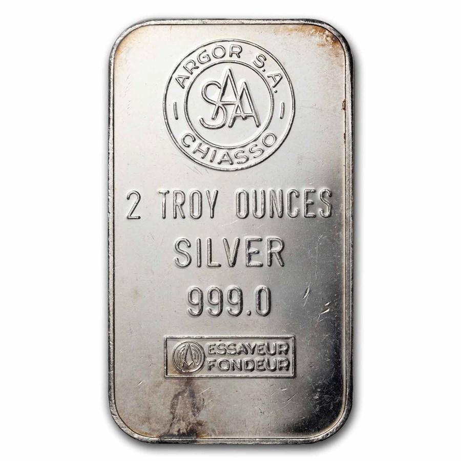 2 oz Silver Bar - Argor S. A. Chiasso