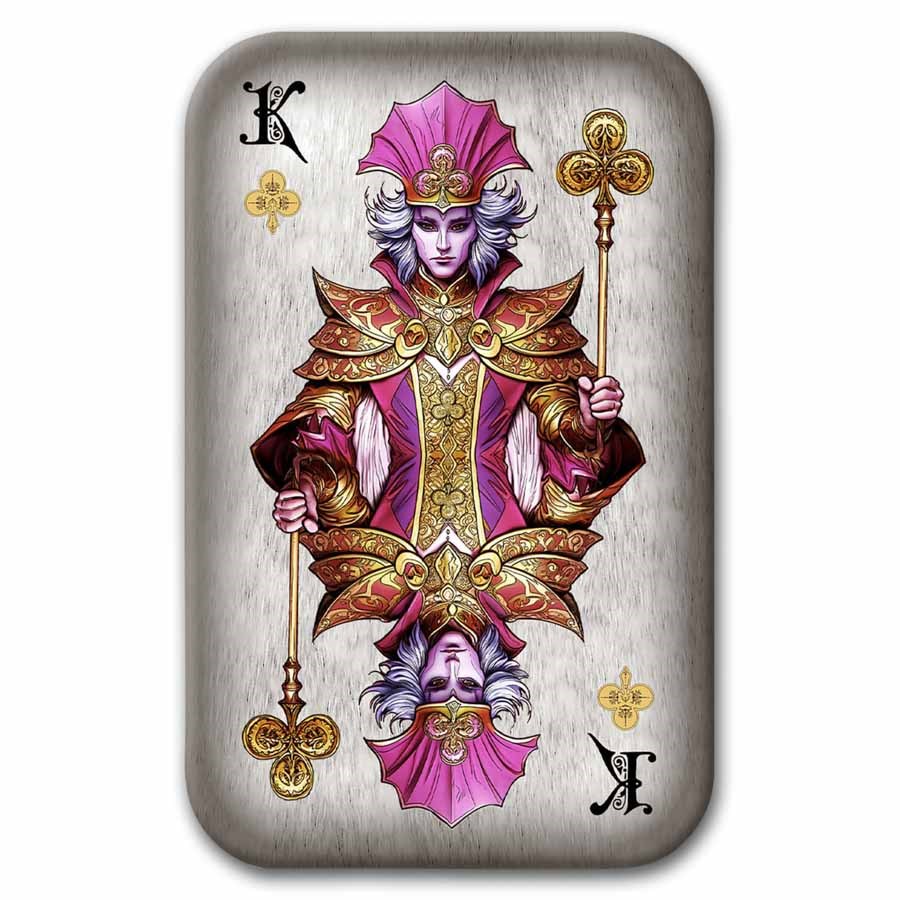 2 oz Silver Cast Bar Poker Cards: King of Clubs (w/ Box & COA)
