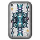 2 oz Silver Cast Bar Poker Cards: King of Diamonds (w/ Box & COA)