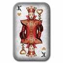 2 oz Silver Cast Bar Poker Cards: King of Hearts (w/ Box & COA)