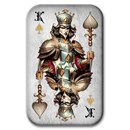 2 oz Silver Cast Bar Poker Cards: King of Spades (With Box & COA)