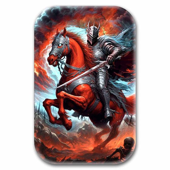 2 oz Silver Cast Bar Red Horse (With Box & COA) 2 oz Silver Cast Bar Red Horse (With Box & COA)