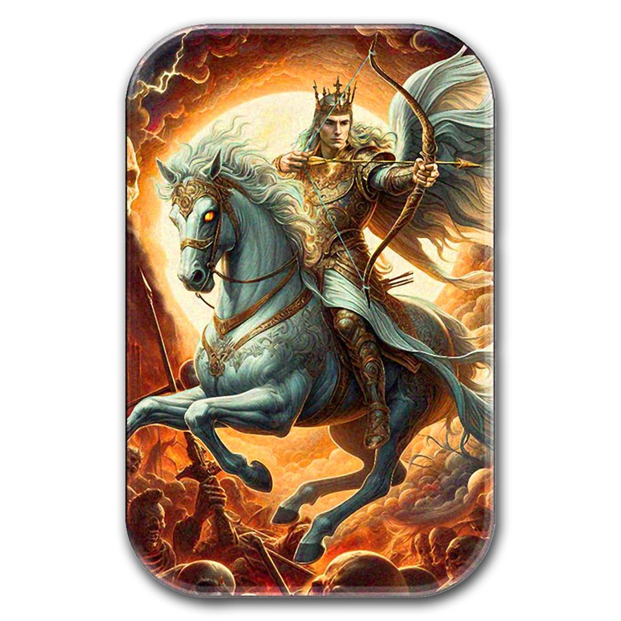 2 oz Silver Cast Bar White Horse (With Box & COA)