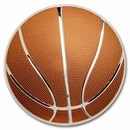 2 oz Silver Colorized Dome Shaped Basketball (w/Box)