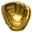 2 oz Silver Gold Gilded Major League 3D Baseball Glove (w/Box)
