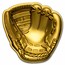 2 oz Silver Gold Gilded Major League 3D Baseball Glove (w/Box)