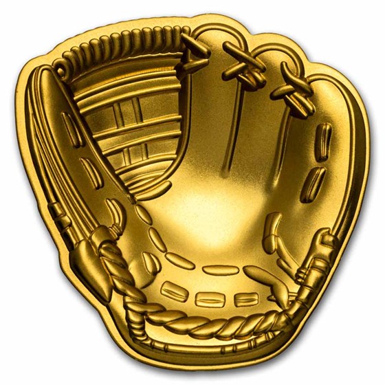 2 oz Silver Gold Gilded Major League 3D Baseball Glove (w/Box) 2 oz Silver Gold Gilded Major League 3D Baseball Glove (w/Box)
