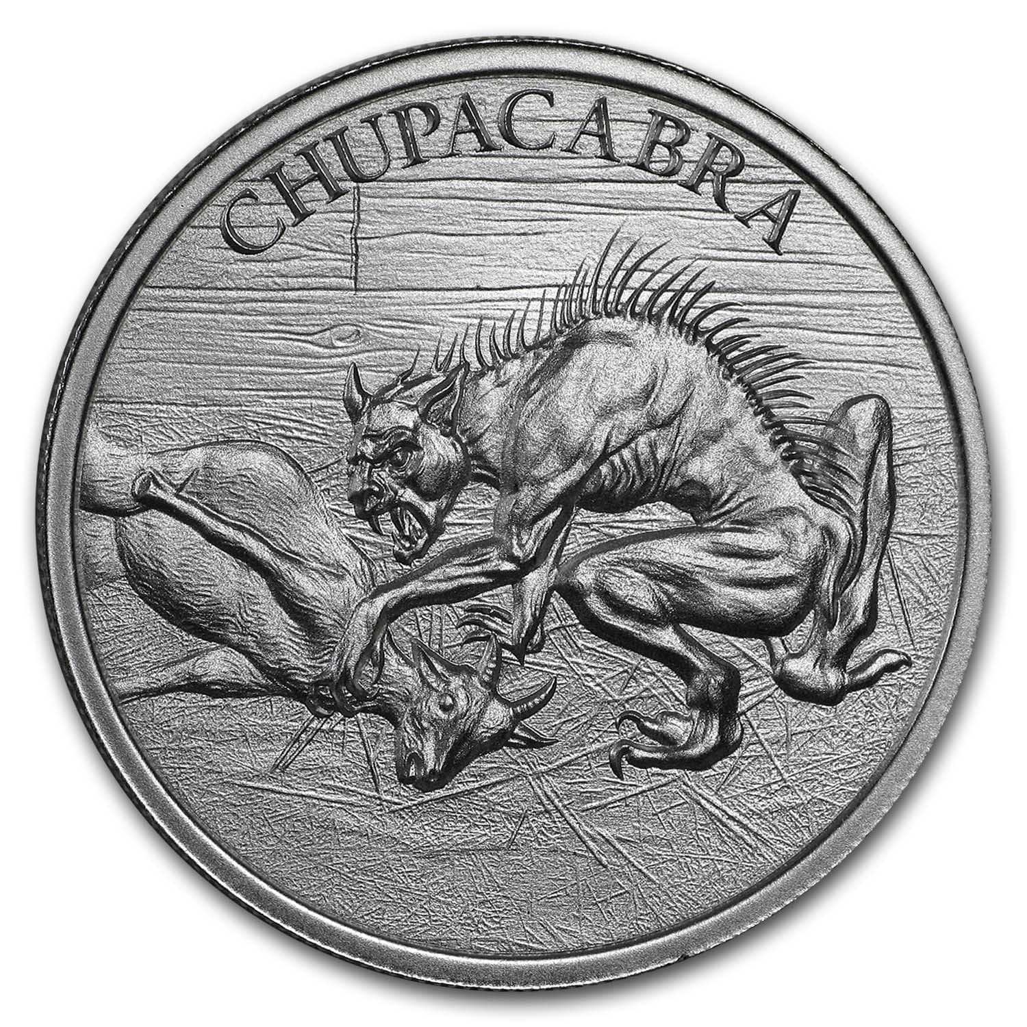 NEW ~ $54.88 ~ BUY ~ CHUPACABRA  ROUND ~ 2~OUNCES PURE .999 SILVER ~ AWESOME 