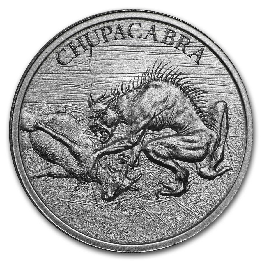 2 oz Silver High Relief Round - Chupacabra