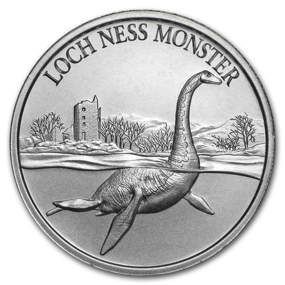 2 oz Silver High Relief Round - Loch Ness Monster 2 oz Silver High Relief Round - Loch Ness Monster