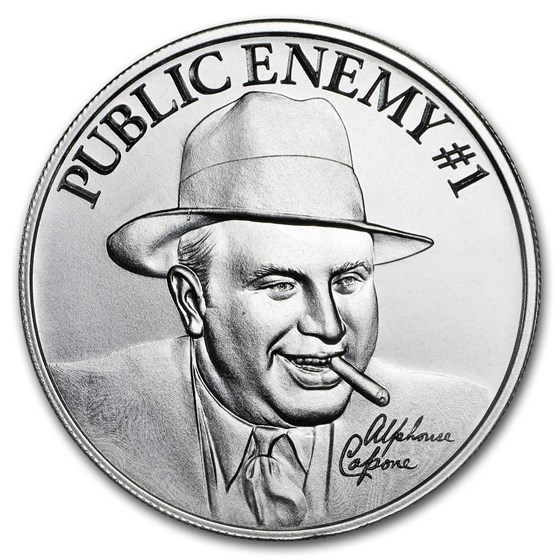 2 oz Silver High Relief Round - "Public Enemy #1" Alphonse Capone 2 oz Silver High Relief Round - "Public Enemy #1" Alphonse Capone