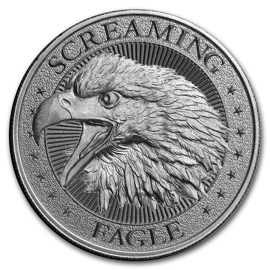 2 oz Silver High Relief Round - Screaming American Eagle