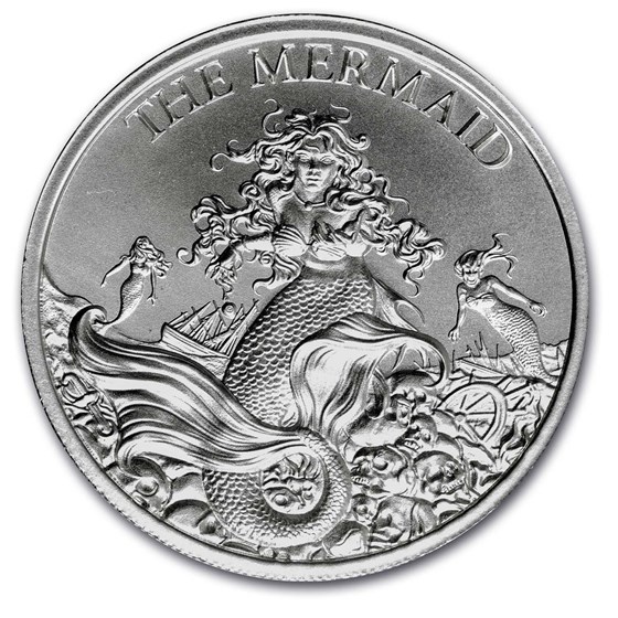 2 oz Silver High Relief Round - The Mermaid 2 oz Silver High Relief Round - The Mermaid