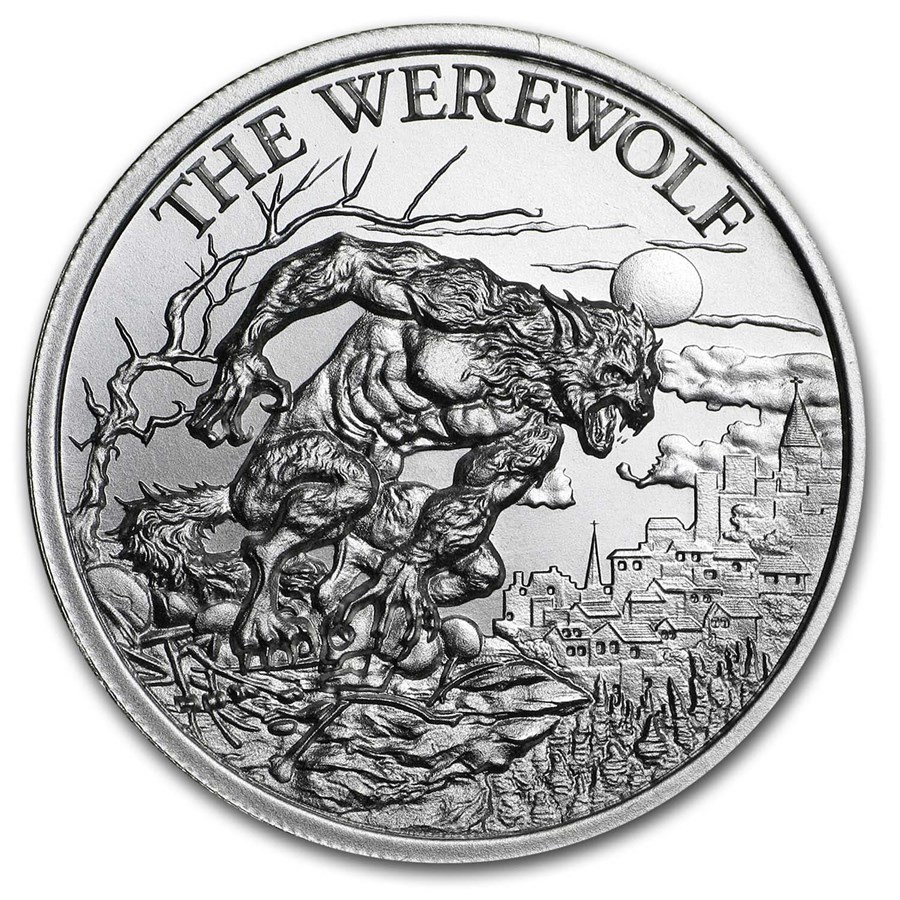 Silver Rounds Werewolf Buy 2 oz Silver High Relief Round - The Werewolf | APMEX