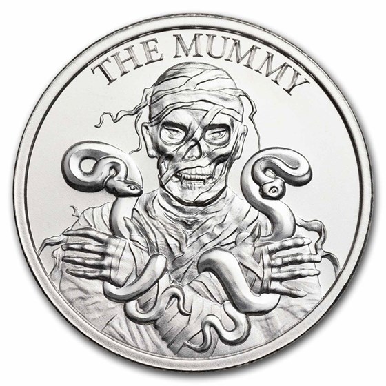 2 oz Silver High Relief Round - Vintage Horror Series: The Mummy 2 oz Silver High Relief Round - Vintage Horror Series: The Mummy