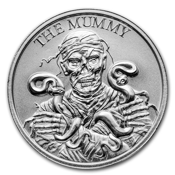 2 oz Silver High Relief Round - Vintage Horror Series: The Mummy 2 oz Silver High Relief Round - Vintage Horror Series: The Mummy