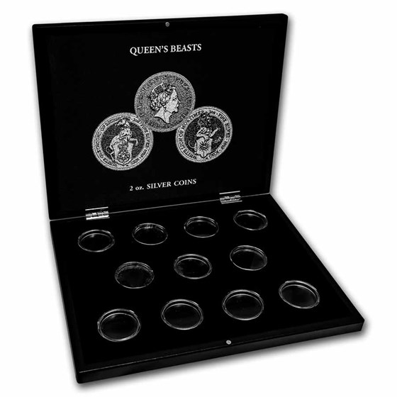 2 oz Silver Queen's Beast 11-Piece Black Presentation Box 2 oz Silver Queen's Beast 11-Piece Black Presentation Box