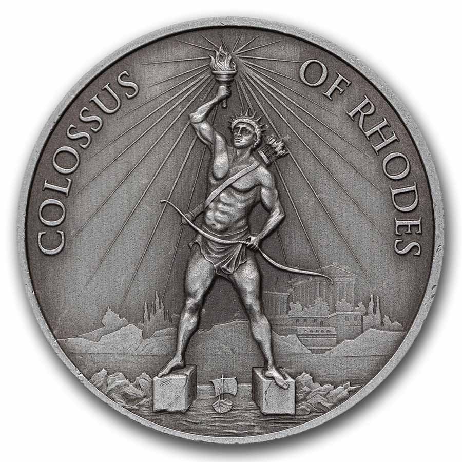 Buy 2 oz Silver 7 Wonders Rhodes Colossus HR Round | APMEX