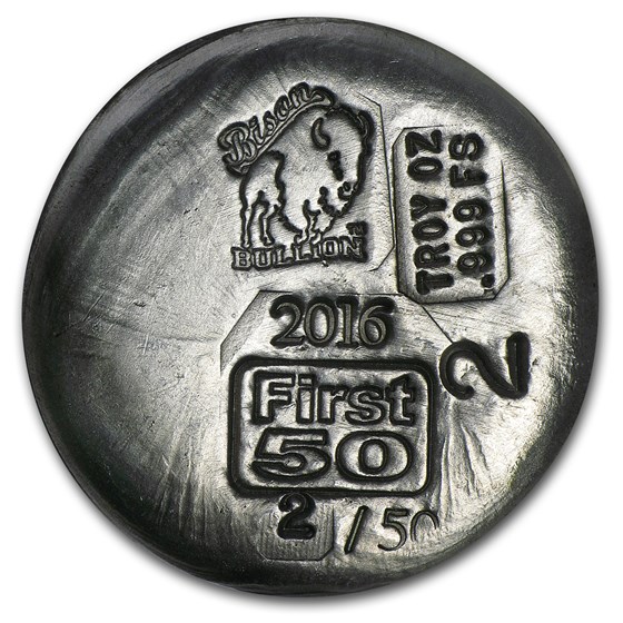 2 oz Silver Round - Bison Bullion (1st 50 Issued, Serial #2) 2 oz Silver Round - Bison Bullion (1st 50 Issued, Serial #2)