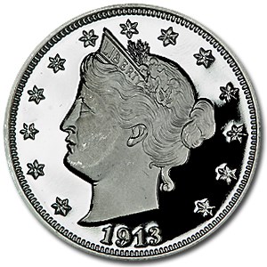 2 oz Silver Round - Liberty Head Nickel Replica (1913)