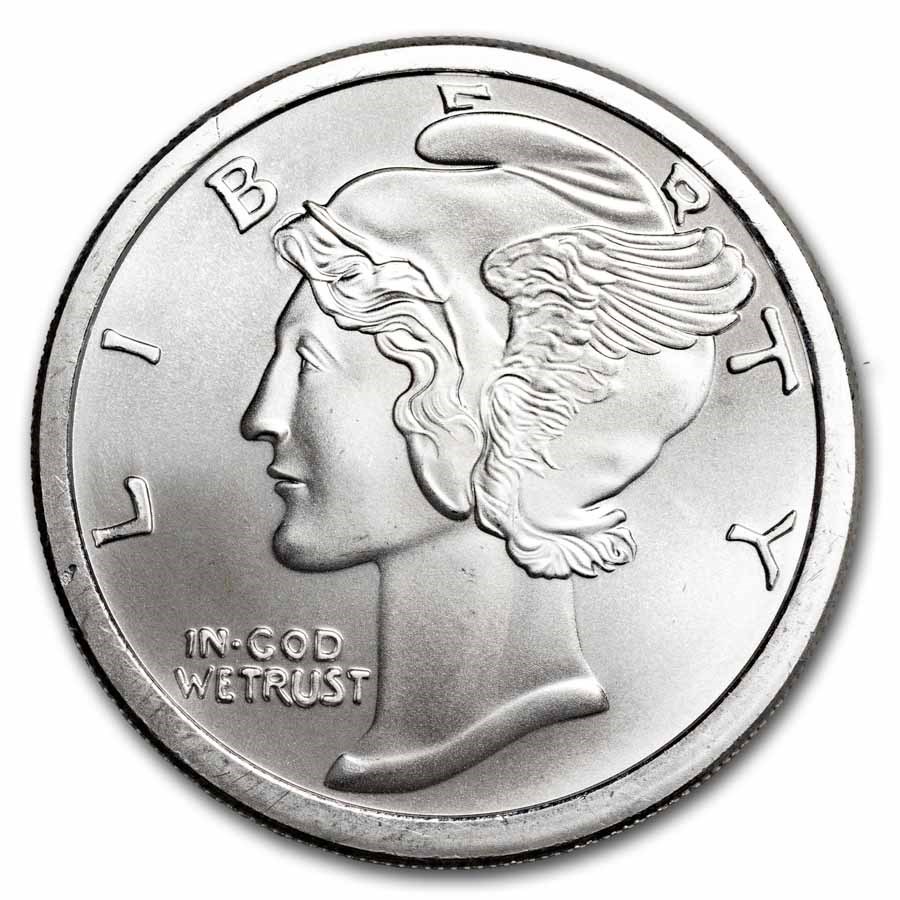 2 oz Silver Round - Mercury Head Dime