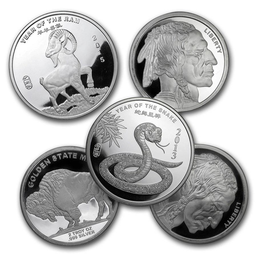 Compare 2 oz Generic Silver Rounds dealer prices