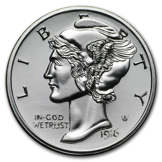 2 oz Silver Round - Winged Liberty Mercury Dime 2 oz Silver Round - Winged Liberty Mercury Dime