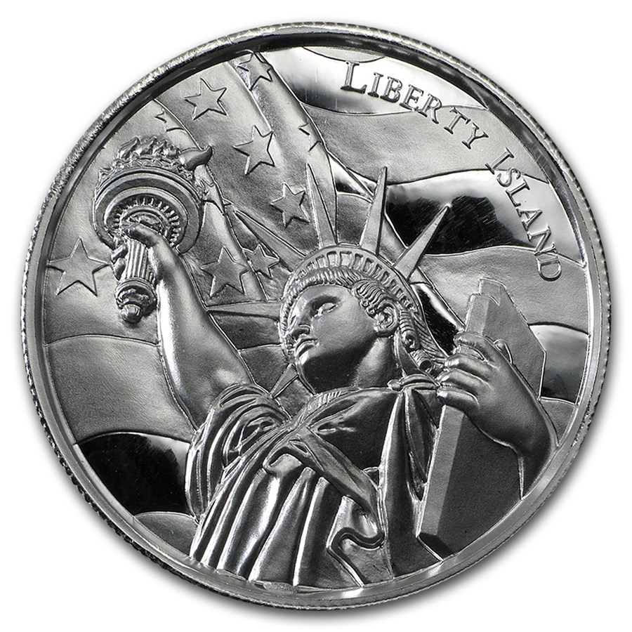 2 oz Silver UHR Round - American Landmark Series: Liberty Island