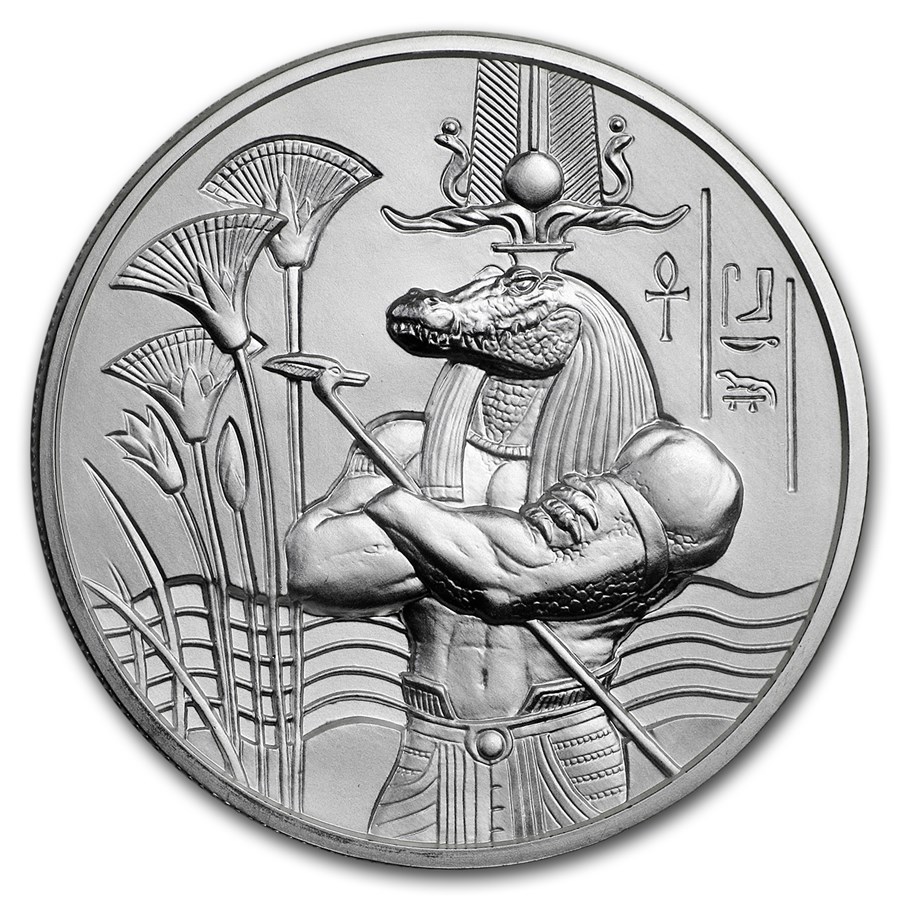 2 oz Silver UHR Round - Egyptian Gods Series: Sobek