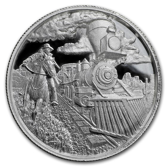 2 oz Silver UHR Round - Lawless Series: Train Robber 2 oz Silver UHR Round - Lawless Series: Train Robber