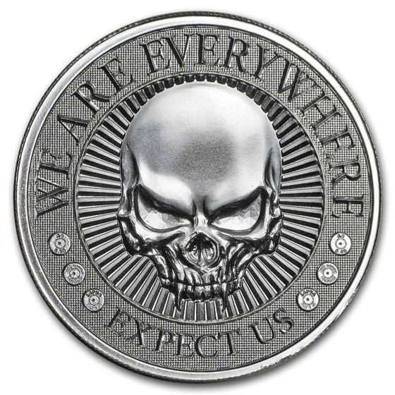 2 oz UHR Silver Round - Deuce Head Four Skull (Type II) 2 oz UHR Silver Round - Deuce Head Four Skull (Type II)