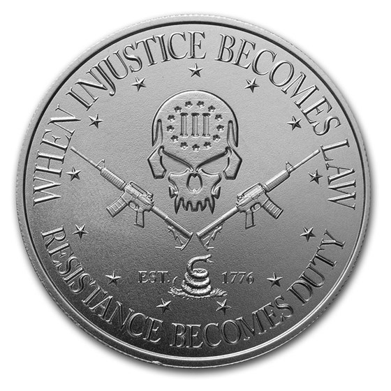 2 oz UHR Silver Round - Deuce Head Four Skull (Type III) 2 oz UHR Silver Round - Deuce Head Four Skull (Type III)