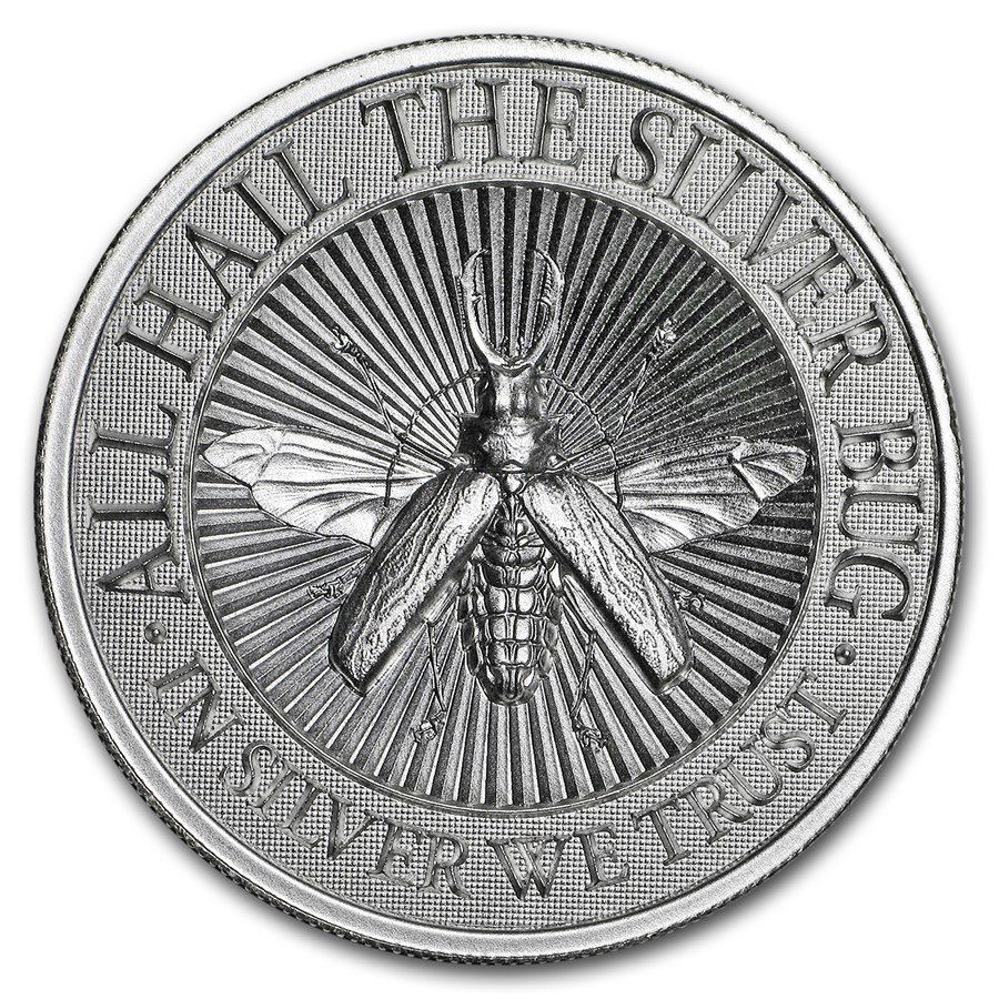 2 oz UHR Silver Round - The Silver Bug: Giant Longhorn Beetle