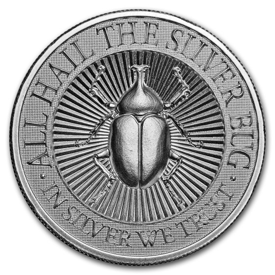 2 oz UHR Silver Round - The Silver Bug: Rhinoceros Beetle 2 oz UHR Silver Round - The Silver Bug: Rhinoceros Beetle