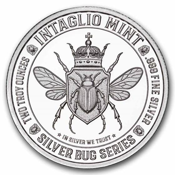 2 oz UHR Silver Round - The Silver Bug: Stag Beetle