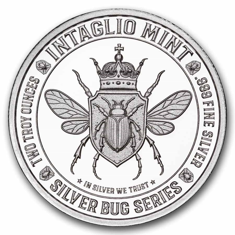 2 oz UHR Silver Round - The Silver Bug: Stag Beetle