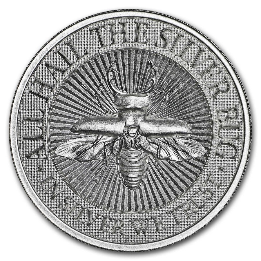 2 oz UHR Silver Round - The Silver Bug: Stag Beetle