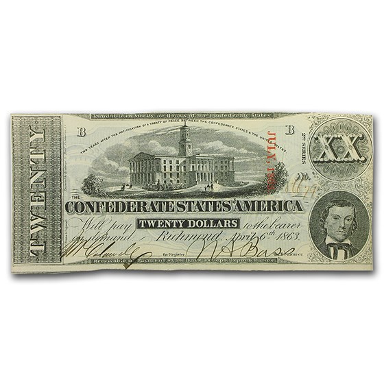 $20 1863 (T-58) Capitol @ Nashville, TN Unc (Cancelled) $20 1863 (T-58) Capitol @ Nashville, TN Unc (Cancelled)