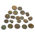 20 Ancient Roman Coins in Red Velvet Pouch