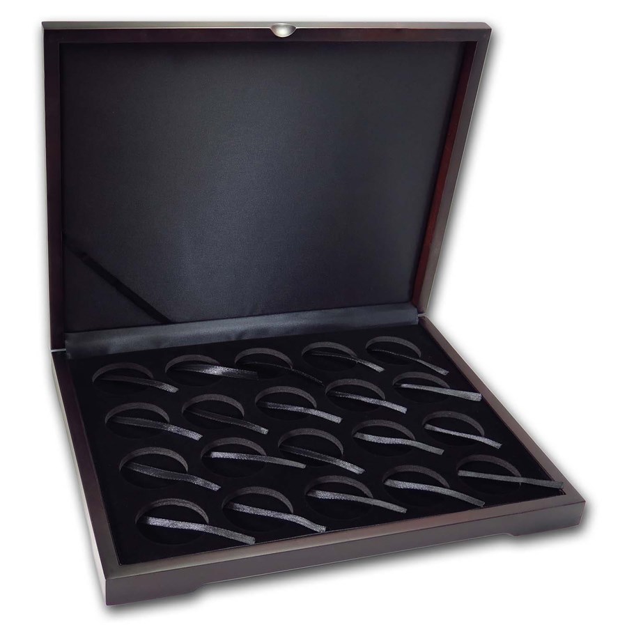 20-Coin Wood Presentation Box - Air-Tite Capsules (H-Style)
